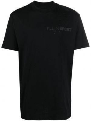 Raštuotas sportiniai marškinėliai Plein Sport juoda