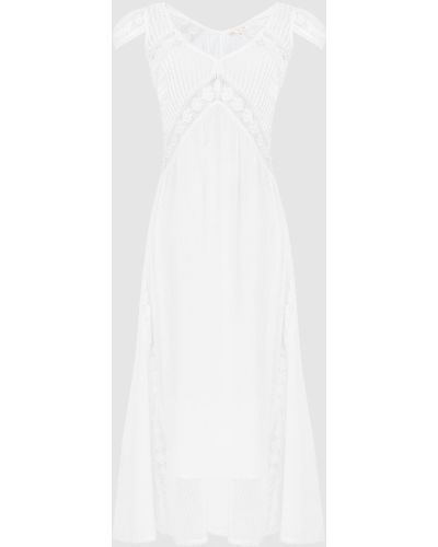 Жаккардовое длинное платье Love Shack Fancy белое