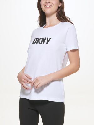 Camiseta manga corta de cuello redondo Dkny blanco