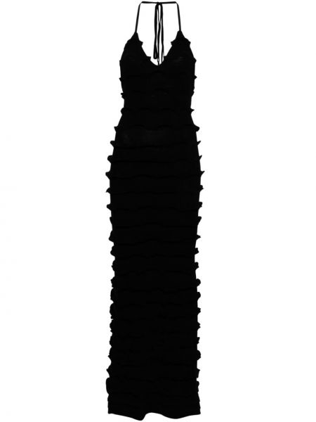 Pletené dlouhé šaty s volánmi Blumarine