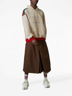 Dryžuotas džemperis su gobtuvu Gucci smėlinė