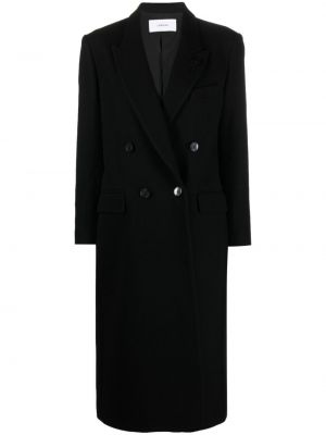 Plstěný vlnený kabát Lardini čierna