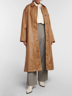 Palton din piele oversize din piele ecologică Isabel Marant maro