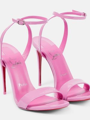Sandale din piele de lac Christian Louboutin roz