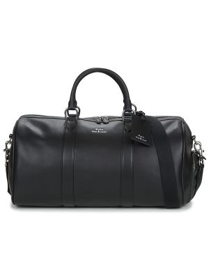 Kožená cestovná taška Polo Ralph Lauren čierna