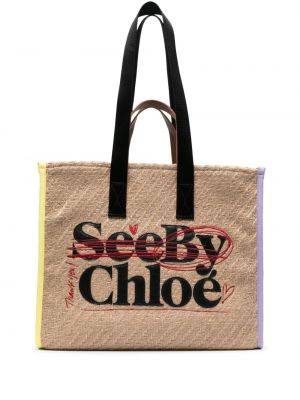 Τσάντα shopper See By Chloé μπεζ