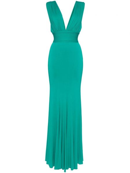 Φουσκωμένο φόρεμα με λαιμόκοψη v Herve L. Leroux πράσινο