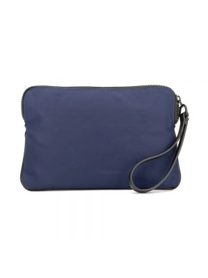 Bolso clutch con bordado Kiton azul