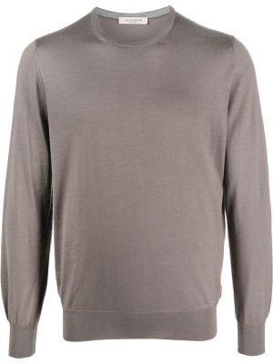 Pleten bombažni pulover Fileria rjava