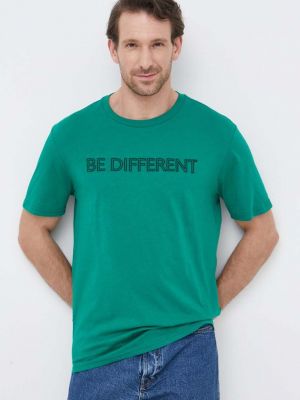 United Colors of Benetton pamut póló , nyomott mintás - Zöld