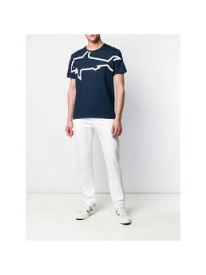 Camisa de algodón con estampado Paul & Shark azul