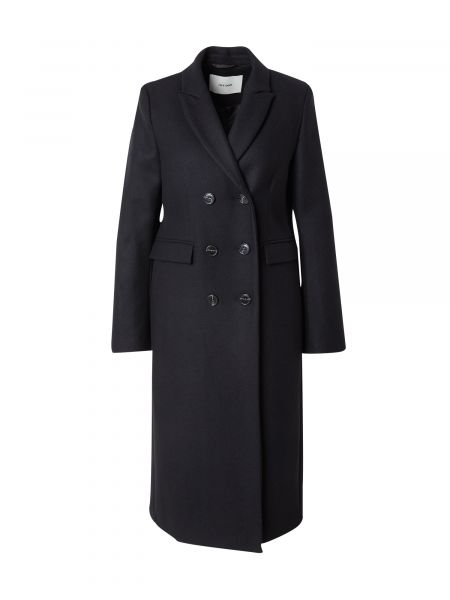 Slim fit vlnený priliehavý zimný kabát Ivy Oak čierna