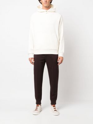 Kokvilnas kašmira kapučdžemperis ar kabatām Zegna balts