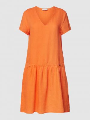 Lniana sukienka midi Cinque pomarańczowa