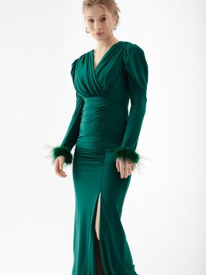Вечерна рокля с пера Lafaba зелено
