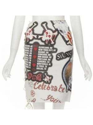 Spódnica skórzana Dolce & Gabbana Pre-owned biała