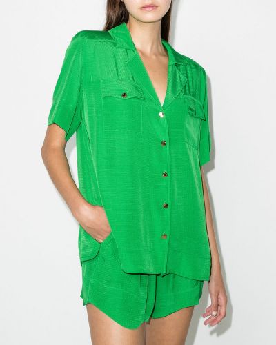 Camisa con botones Ganni verde