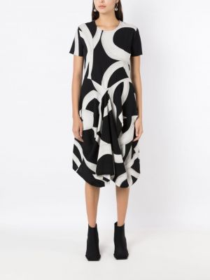 Drapované šaty s abstraktním vzorem Uma | Raquel Davidowicz