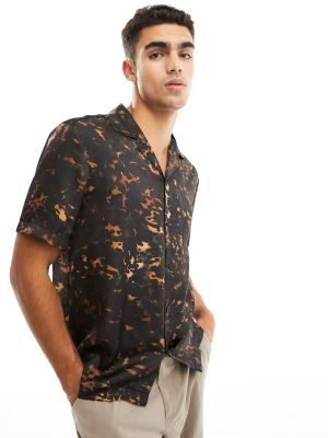 Леопардовая рубашка с принтом River Island коричневая