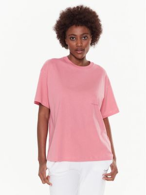 Relaxed fit marškinėliai Trussardi rožinė