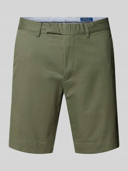 Bermudy slim fit w jednolitym kolorze Polo Ralph Lauren khaki