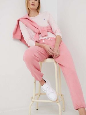 Однотонні спортивні штани Polo Ralph Lauren рожеві