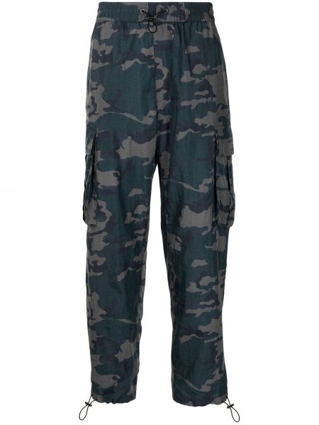 Pantaloni cargo con stampa camouflage Ports V blu