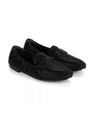 Loafers de ante de cristal Tory Burch negro