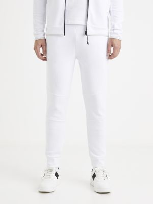 Teplákové nohavice Celio biela