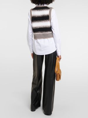Camicia di lana di cotone Veronica Beard bianco