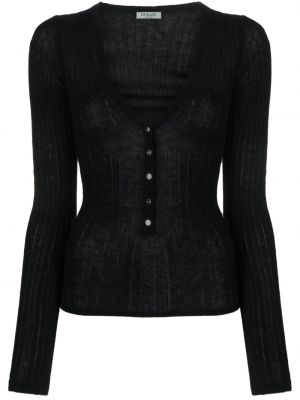 Кашмирен пуловер с v-образно деколте Durazzi Milano черно