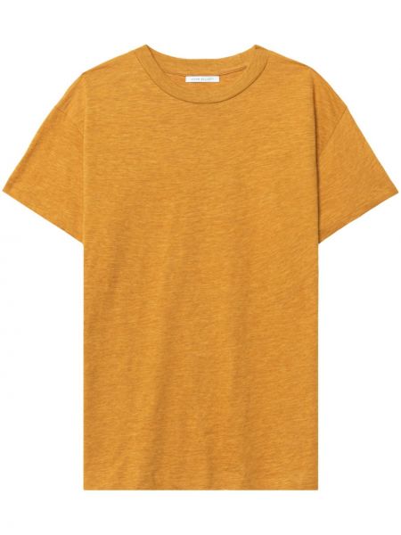 Bavlněné tričko s kulatým výstřihem John Elliott žluté