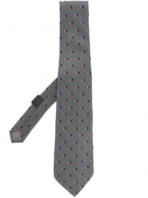 Hedvábná kravata s potiskem Versace Pre-owned šedá