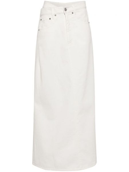 Bavlnená džínsová sukňa Mm6 Maison Margiela biela