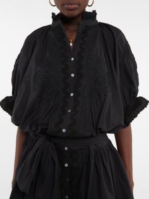 Bavlněné mini šaty s výšivkou Juliet Dunn černé
