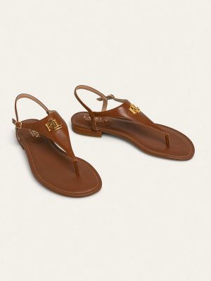 Kožne sandale Lauren Ralph Lauren smeđa