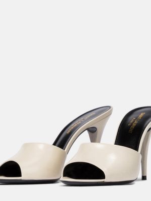 Кожени сандали Saint Laurent бяло