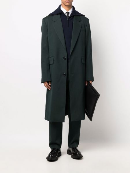 Oversized kabát s knoflíky Ami Paris zelený