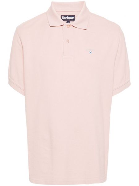 Siuvinėtas polo marškinėliai Barbour rožinė
