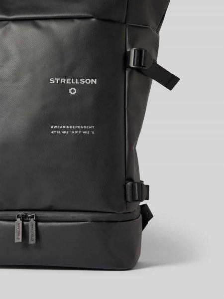 Plecak z nadrukiem Strellson czarny