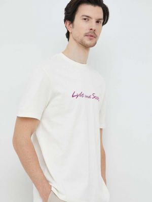 Lyle & Scott pamut póló , nyomott mintás Lyle & Scott - Bézs