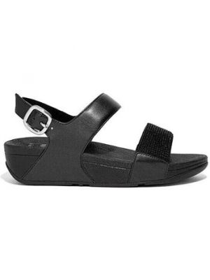 Krištáľové sandále Fitflop čierna