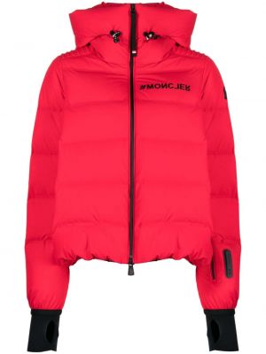 Péřová bunda s potiskem Moncler Grenoble červená