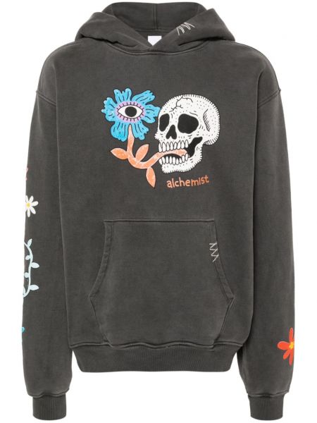 Pamučna hoodie s kapuljačom s printom Alchemist siva