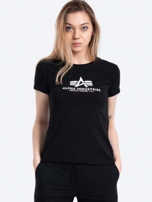 Bavlněné tričko Alpha Industries černé