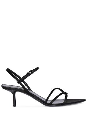 Krepové saténové sandály Saint Laurent černé