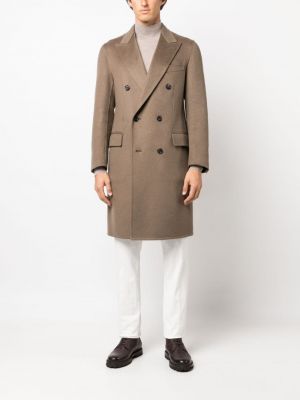 Kabát s knoflíky Brioni hnědý