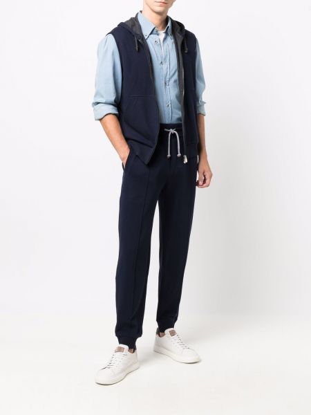 Pantalones de chándal slim fit Brunello Cucinelli azul