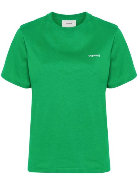 Raštuotas medvilninis marškinėliai Coperni žalia