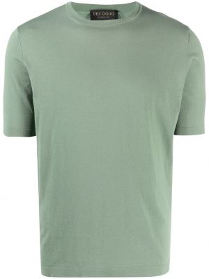 Памучна тениска с кръгло деколте Dell'oglio зелено
